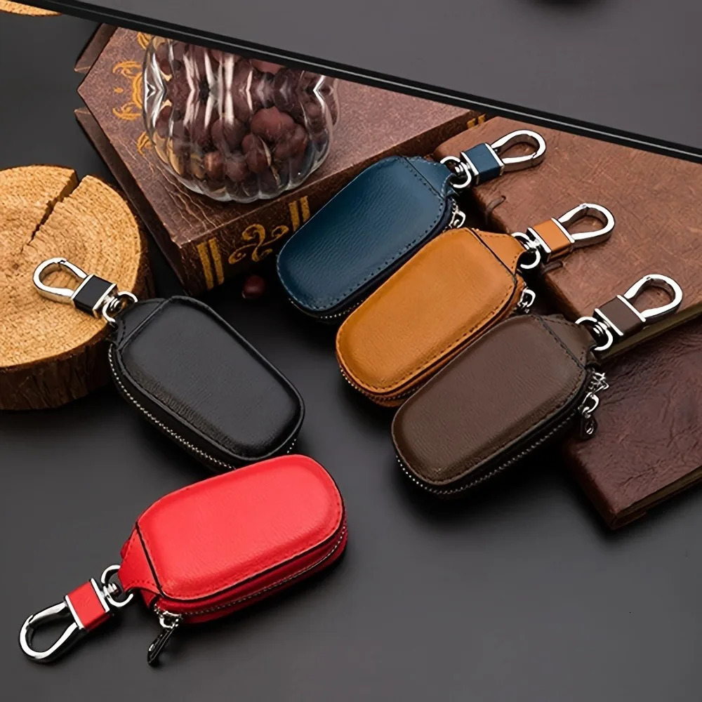 1pc Retro Fashion Business Multi-Functional Key Protection Case Mens Casual Portable Key Organizer With Large Capacity Zipper 260129