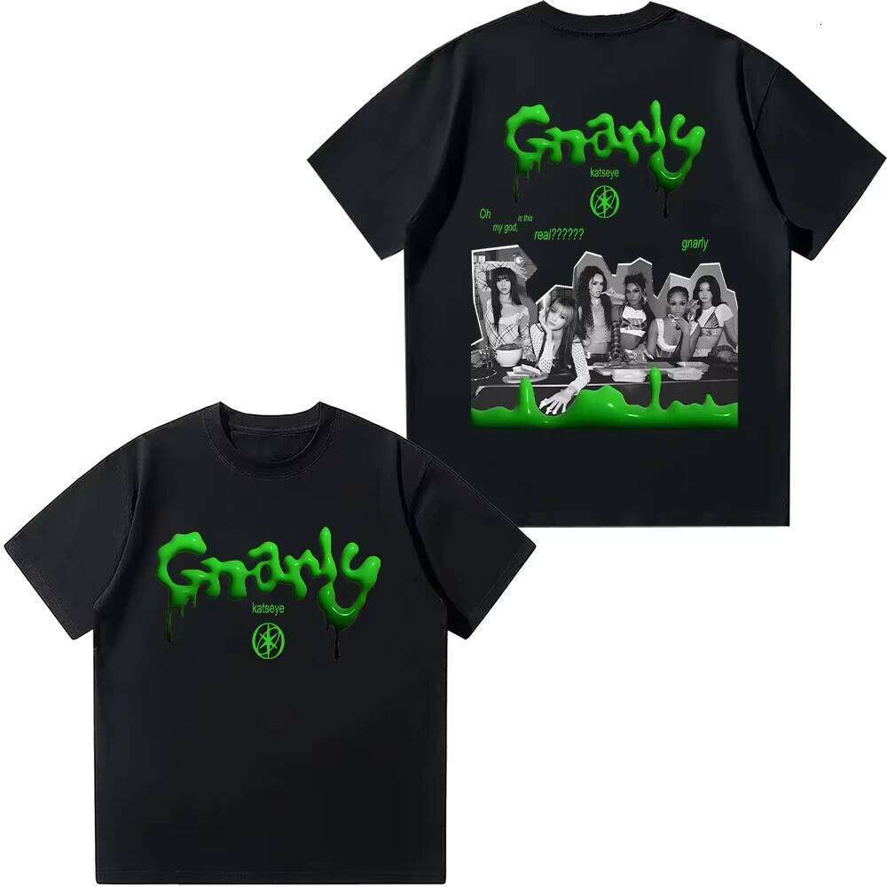 2025 T Shirt KATSEYE Grunge Graphic Tee-shirt Casual High Quality Hip Hop Streetwear Korean Kpop Top Unisex C260207