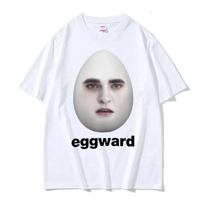 Hot Twilight Eggward Funny Meme T Shirt Edward Cullen Parody Humor Tshirt Men Women Casual Cotton Short Sleeve T-shirt Tops C260207