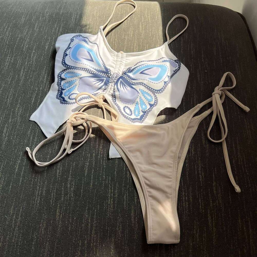 Butterfly Printed Bikini Set Women Swimwear Purple Push Up Bathing Suit Sexy Swimsuit Women's Summer Beach Outfits C260207