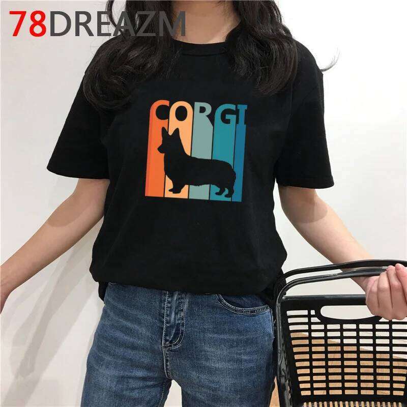 Kawaii Corgi T Shirt Korean Style Cartoon T-shirt Funny Dog Graphic Tees Women Summer Top Ulzzang Tshirt Female C260207
