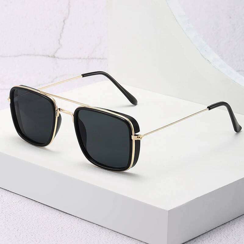 Fashion European and American Metal Small Frame Korean Version Glasses Retro Square Sunglasses UV Protection Y260207