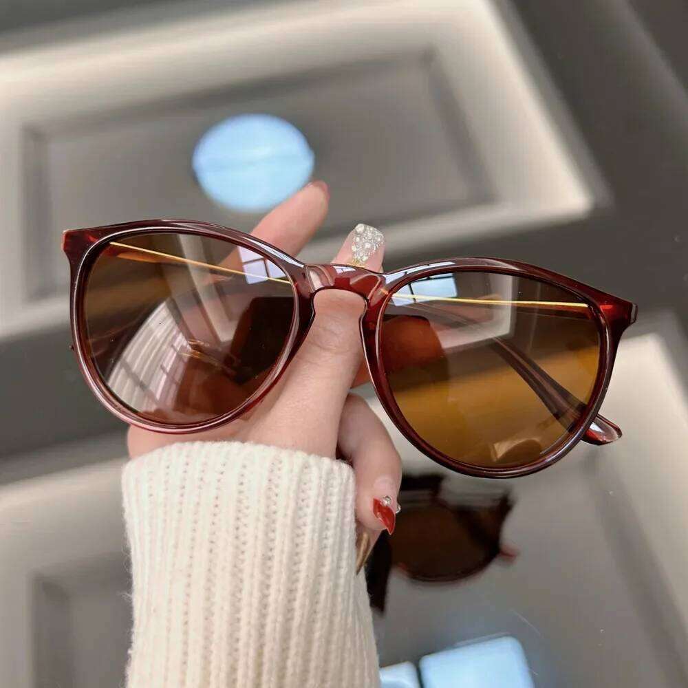 Fashion Round Sunglasses Men Brand Designer Vintage Sun Glasses Male Black Retro Cat Eye Frame Outdoor Driving Oculos De Sol Y260207