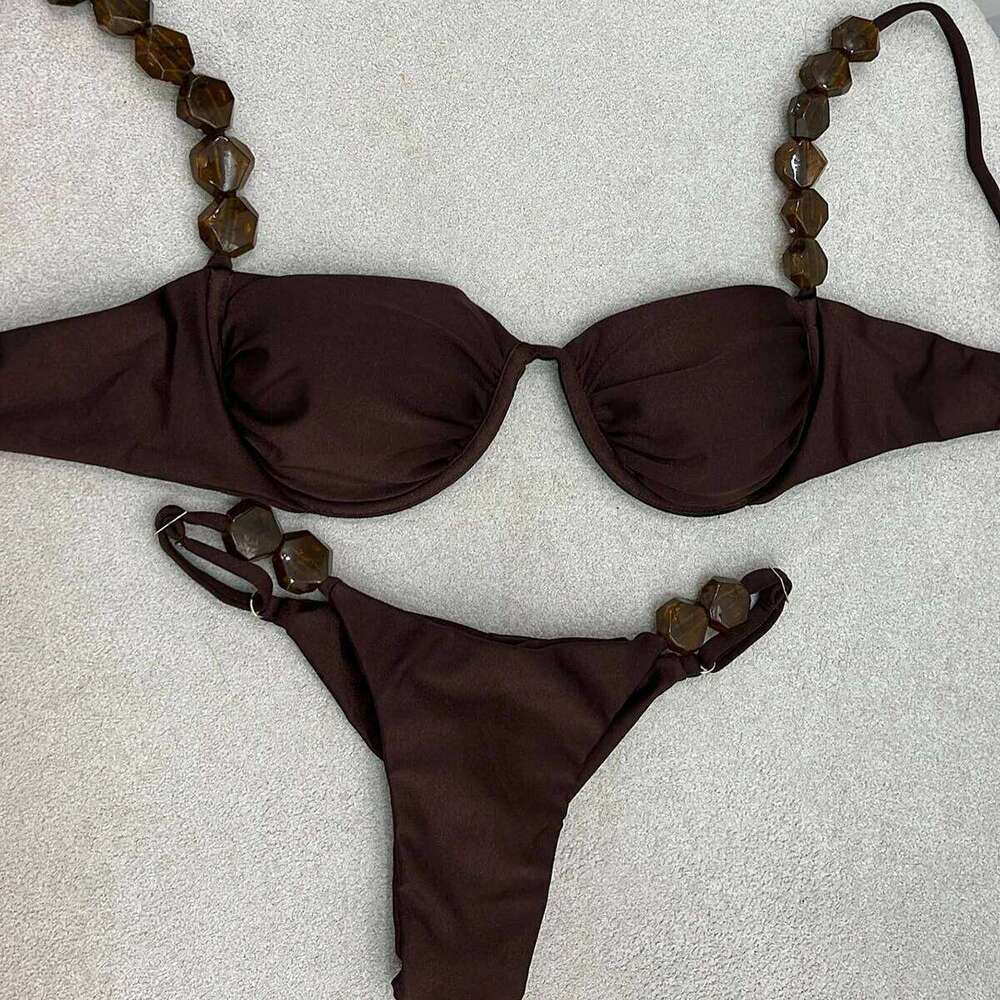 Push Up 2024 Women Swimsuit Female Swimwear Sexy Bikini Set Brazilian Biquini Swimming Suit Solid Shiny Beachwear C260207