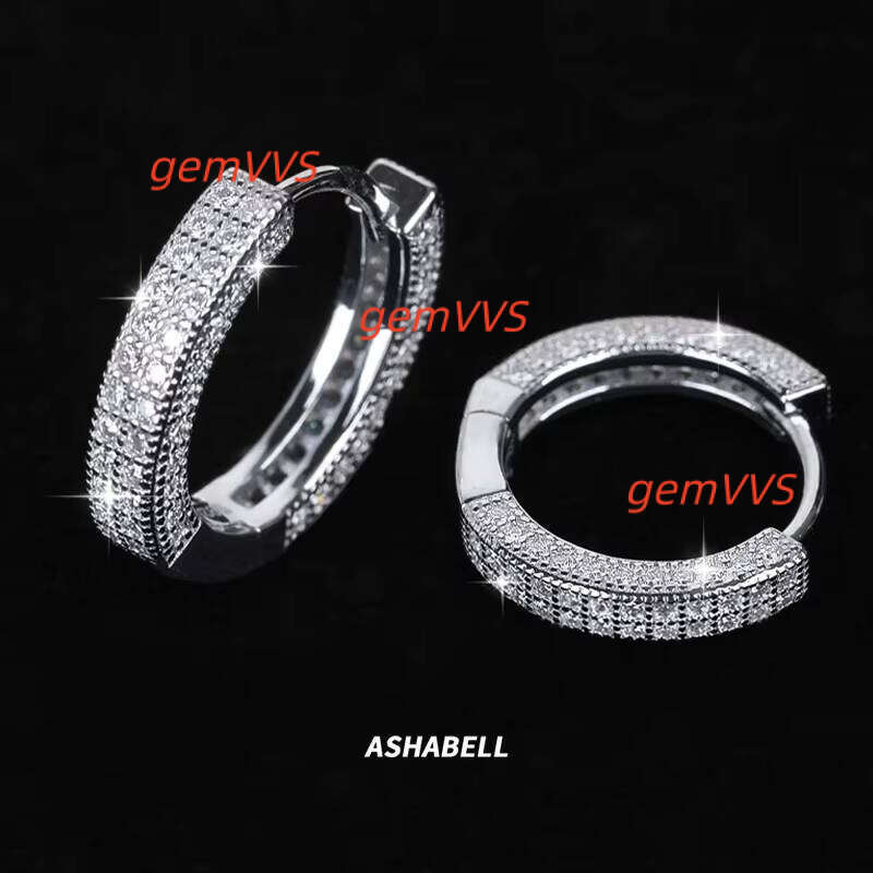 High Quality Gold Plated 925 Sterling Silver VVS D Color Moissanite Earrings For Men And Women