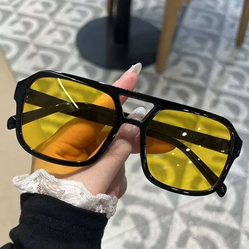 Unisex New Fashion Square Frame Fashionable Premium Feeling UV Protection Sunglasses Outdoor Driving Riding Glasses Y260207