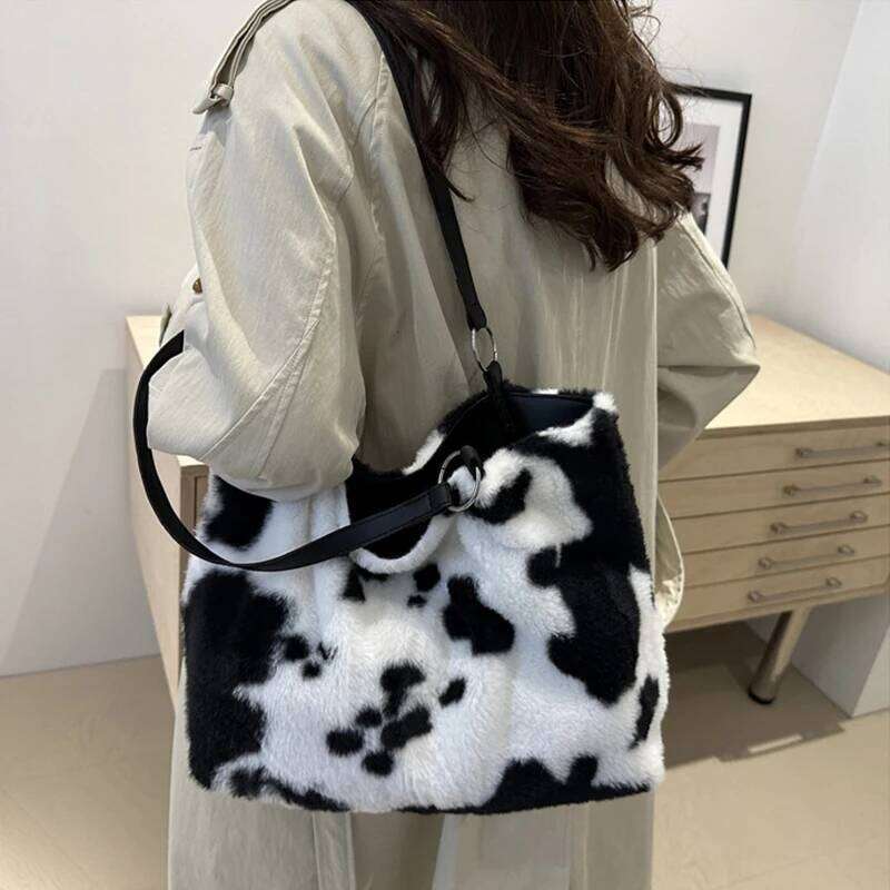 Stylish Women Shoulder Autumn Winter Zebra Stripes Cow Pattern Underarm Bag Fashion Shopping Travel Handbags C260207