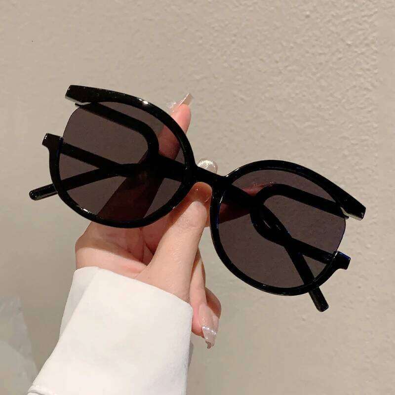KAMMPT Y2K Fashion Design Shades Oversize Round Decoration Women Sunglasses Outdoor Brand Travelling Hiking Sun Glasses Y260207