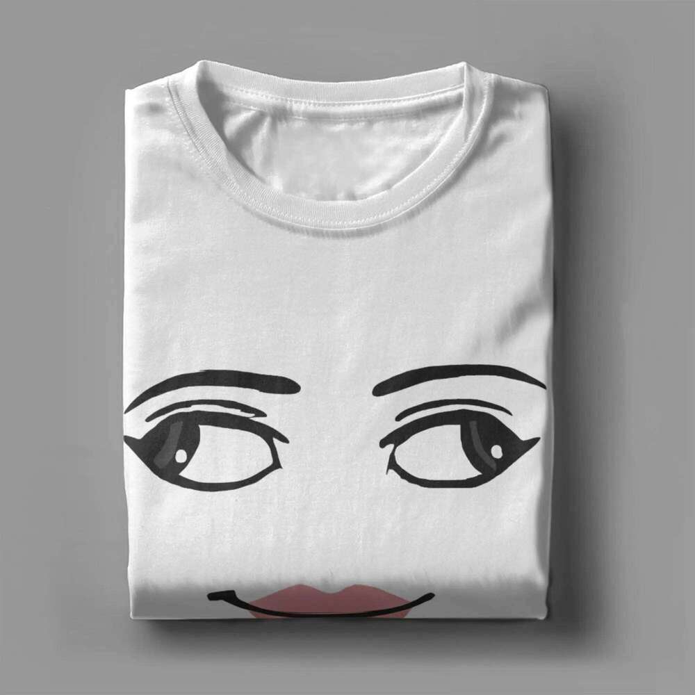 Vintage Funny Girl Robot Face Meme Tshirts Men Round Neck Short Sleeve 100%Cotton Summer Tops Shirts C260207