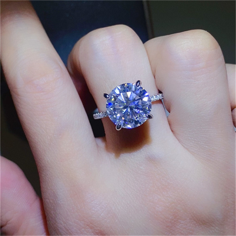 5CT D Color VVS Moissanite Wedding Rings Luxury Jewelry 100% 925 Sterling Silver Round Cut Eternity Gorgeous Party Gorgeous Women Engagement Crown Ban