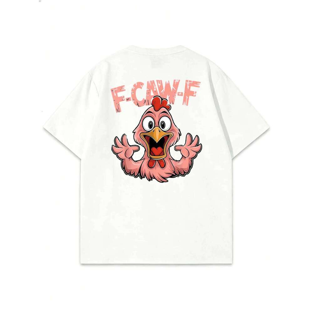 CLOOCL Funny Chicken CAW Printed Premium Cotton T-Shirts Women Summer Short Sleeve Tees Casual Tops C260207