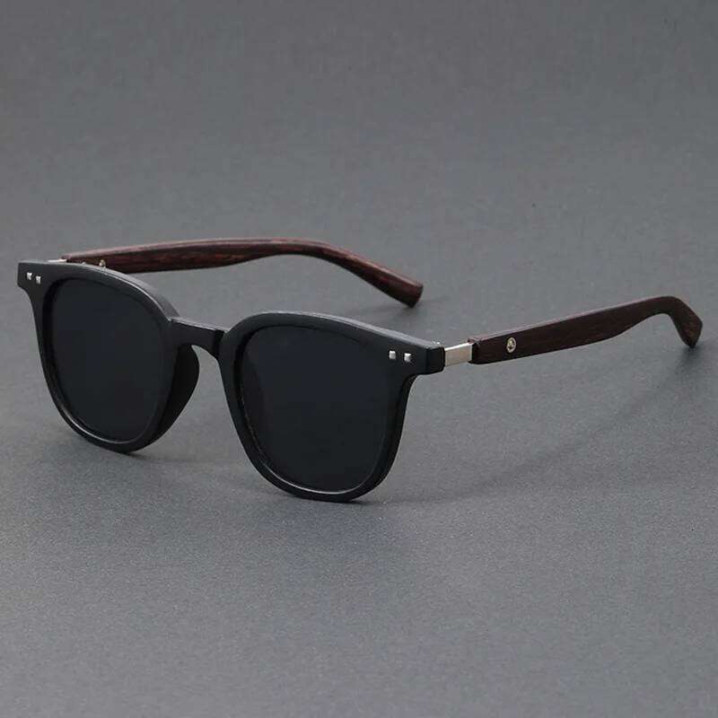 Trendy Retro Wood Grain Sunglasses Polarized UV Protection Men Women Perfect for Cycling Outdoor Street Photography Y260207