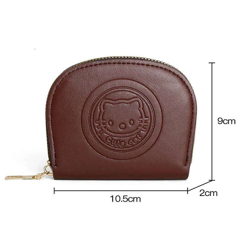 Kawaii Cartoon Retro Card Girls Fashion Zipper ID Storage Bag Lightweight Carrying Mini Wallet Women Gifts Y260206