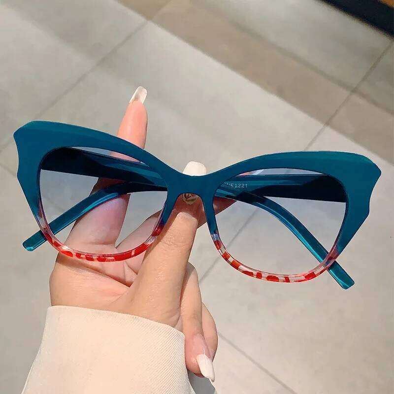 Women Cat Eye Leopard Gradient Vintage Ladies Sunglasses Fashion Design Travel Female Retro Sunshade Glasses Y260207