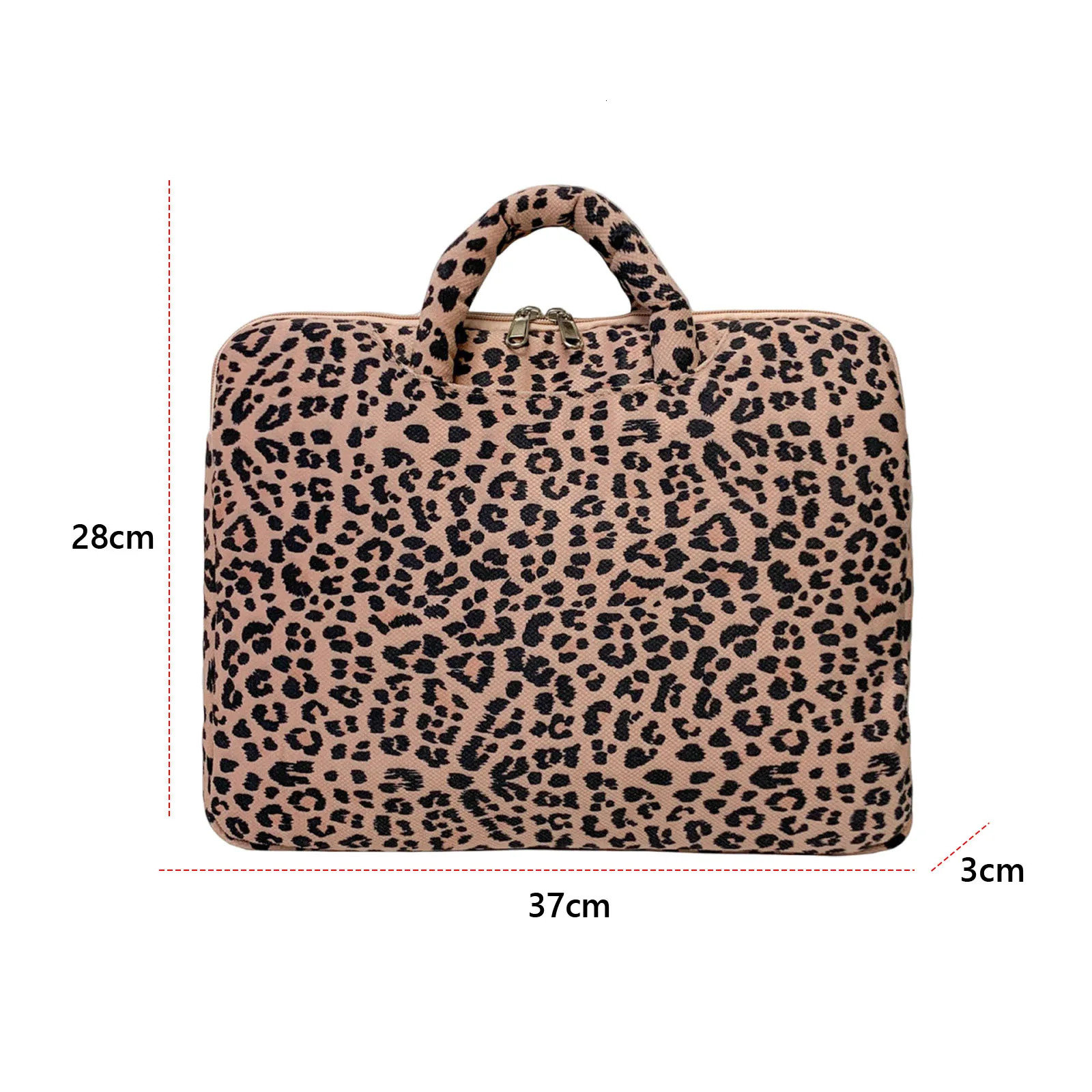 Leopard Print Fluffy Padded Bag Shockproof Tablet Storage Shoulder Bag Wear Resist Laptop Inner Bag Computer Storage Bag 260124