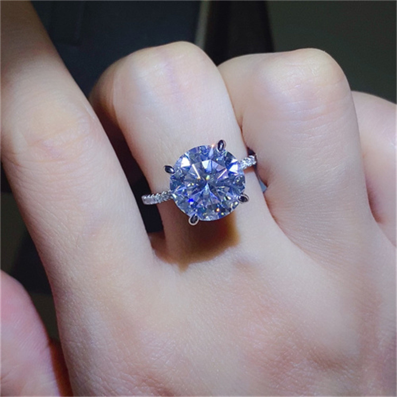 5CT D Color VVS Moissanite Wedding Rings Luxury Jewelry 100% 925 Sterling Silver Round Cut Eternity Gorgeous Party Gorgeous Women Engagement Crown Ban