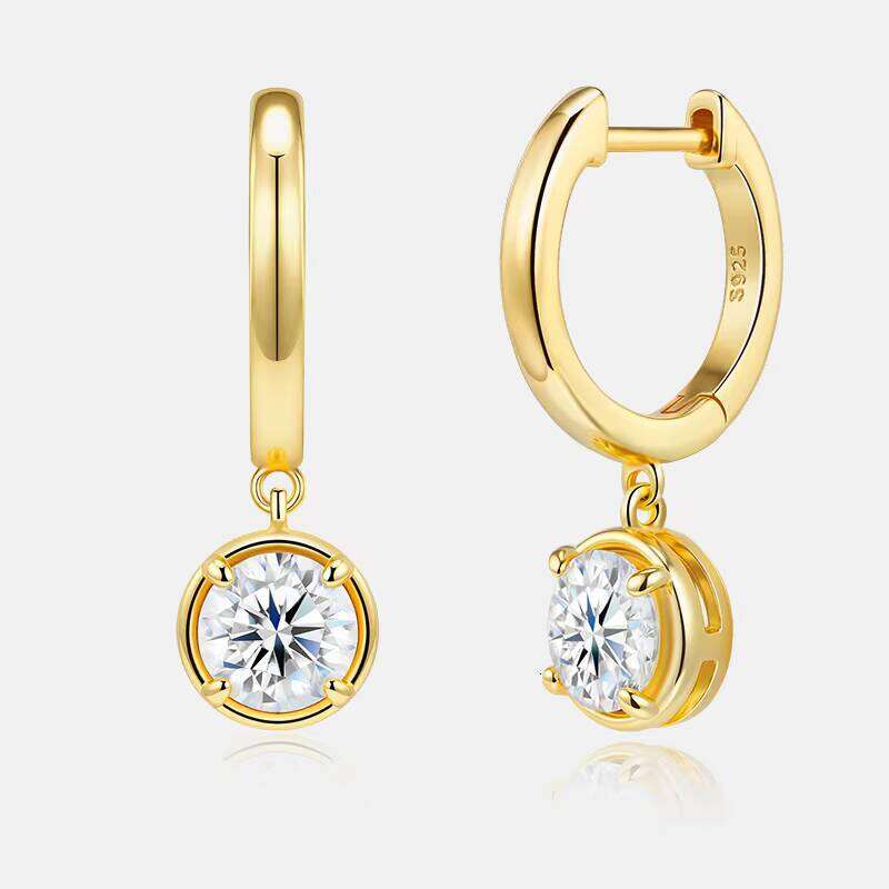 Sterling Silver 925 Vvs1 For Women Fashion Moissanite GRA Certificate Fine Jewelry Stud Earrings