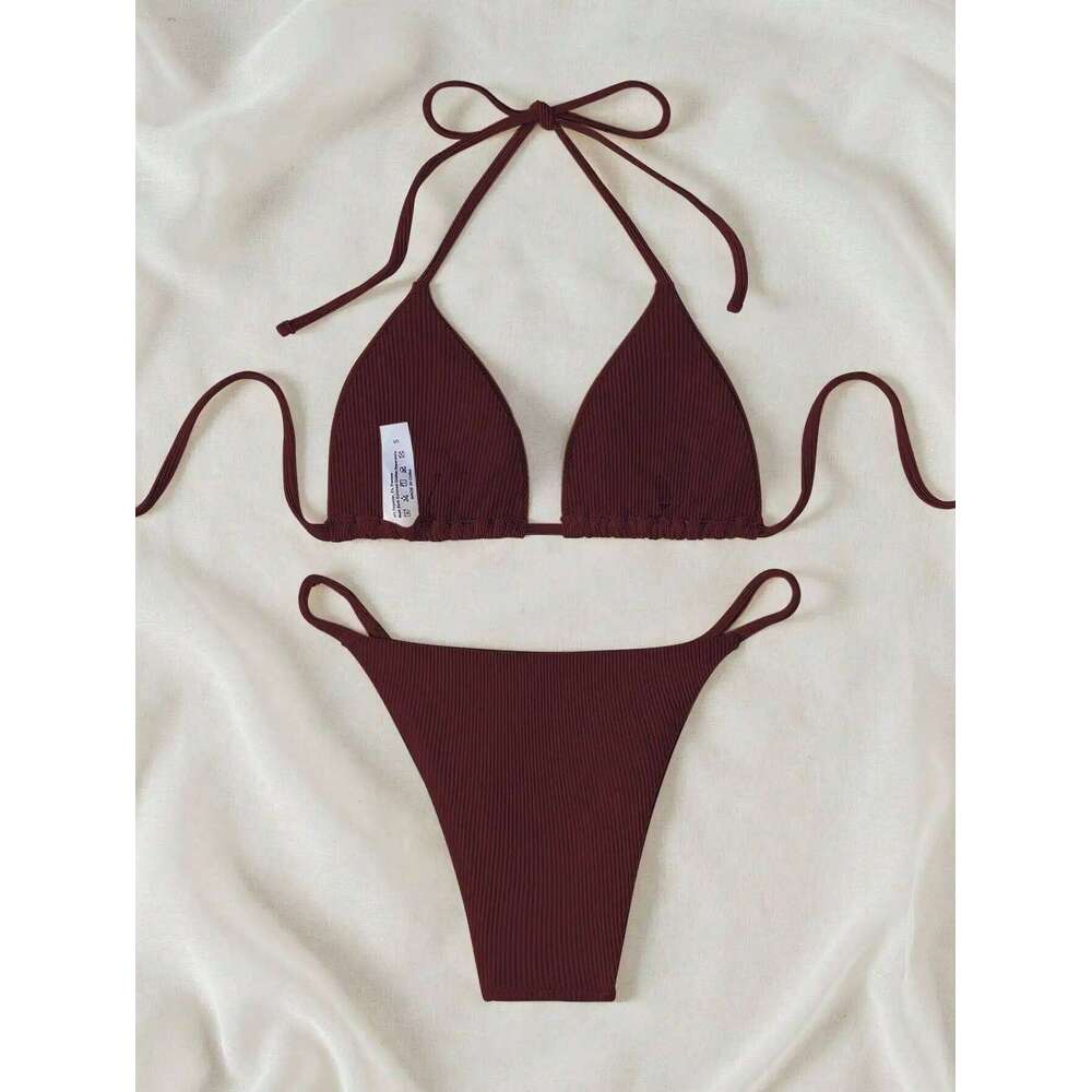 Summer wine red sexy bikini outerwear set suitable for women to take photos at the seaside hot spring C260207