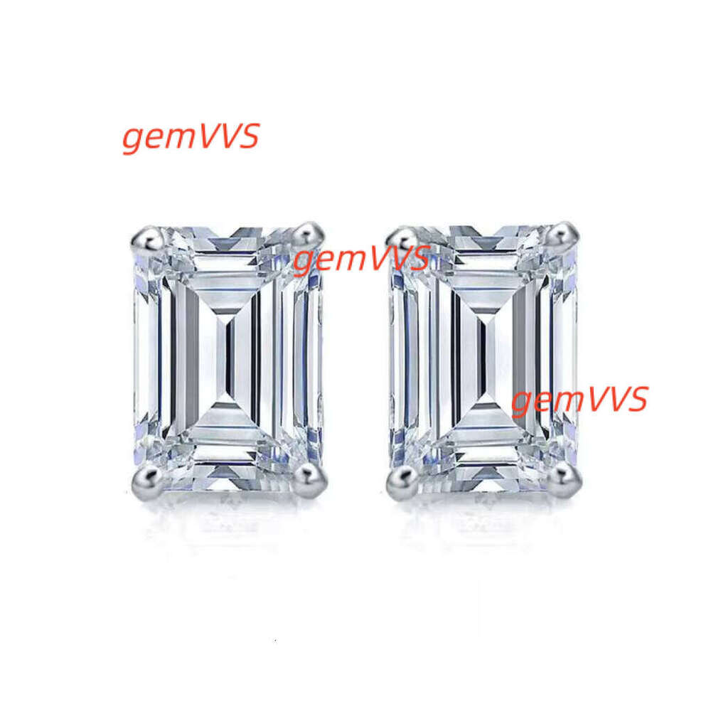 Luxury 925 Sterling Silver Moissanite Diamond Custom Designer Men's And Women's Fine Jewelry With Claw Setting Stud Earrings