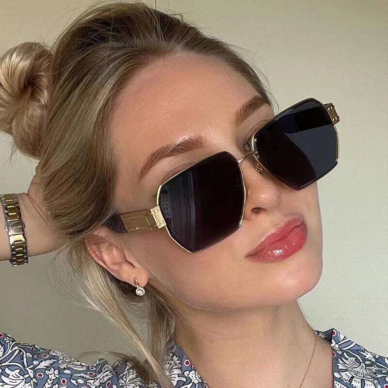 New Arrival Vintage Polygon Sunglasses Women Men Square Sun Glasses Big Eyewear Oculos De Sol for Male Female Special Shaped Y260207