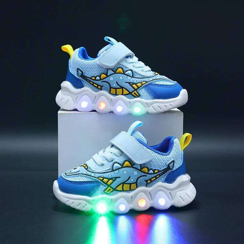 2023 New LED Children's Trainers Boys and Girls Tennis Sports Shoes for Toddlers Child Kids Sneakers H260207