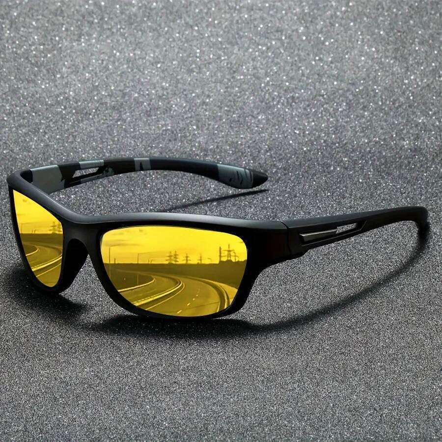 Fashion Yellow Night Vision Anti-Glare Sunglasses UV Protection Polycarbonate for Men Women Driving Fishing Beach Goggles Y260207