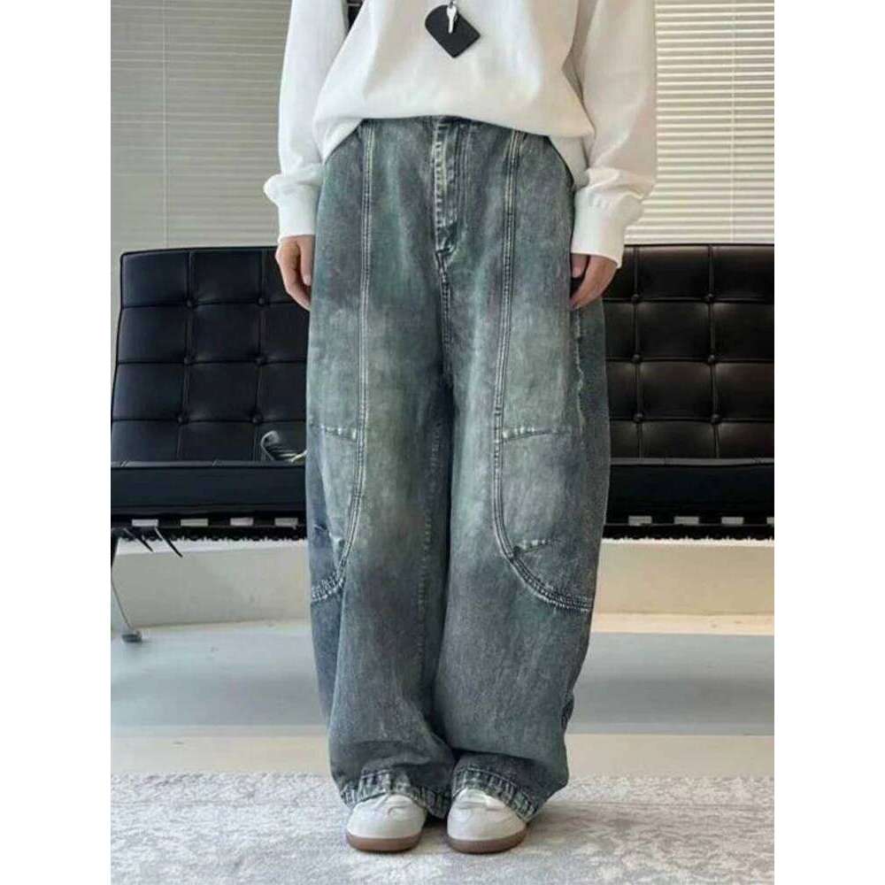 Amax LuluE 2026 Spring Vintage Soild Jeans Womens Korean Design Fashion Denim Pants Ladies Classic Causal Loose Elegant Trousers