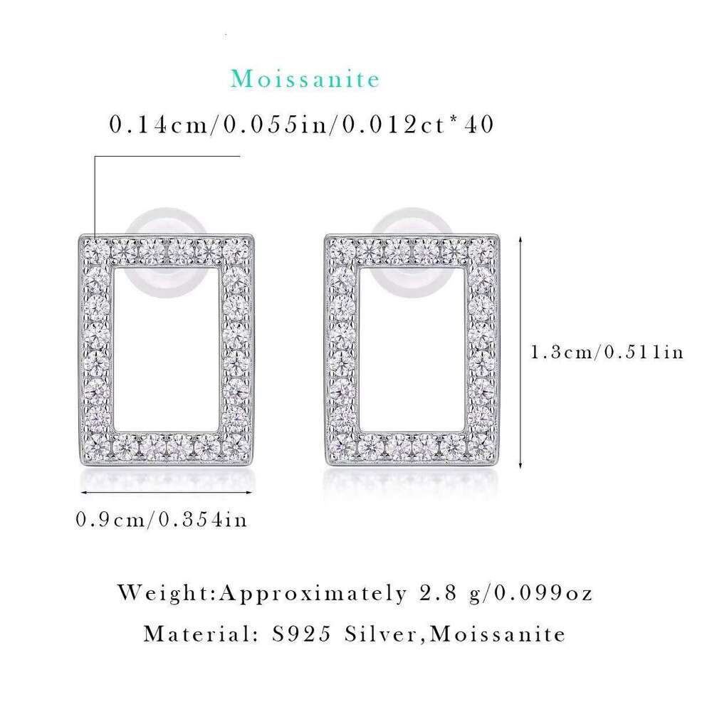Moissanite Diamond 925 Sterling Silver Earrings Women's Wedding Jewelry