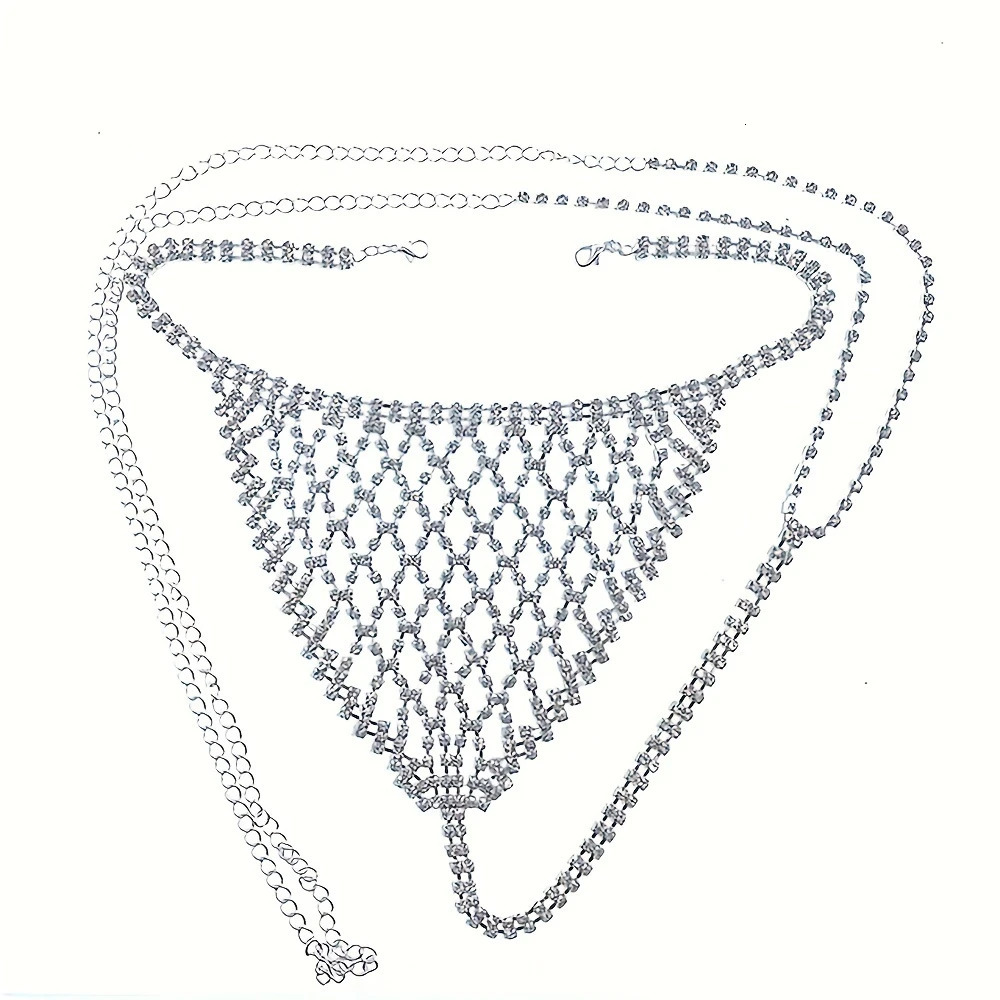 Sexy Sparkling Mesh Rhinestone Bra Chain Shorts Jewelry Set Nightclub Party Crystal Bra Chain Jewelry Set Accessories 260120