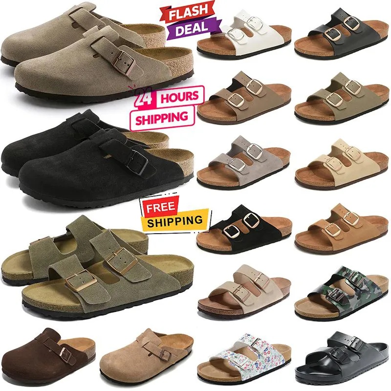 Free shipping designer clogs sandals birkenstockkes designer clogs slippers birk slides buckle slipper shearling suede soft footbed casual shoes dhgate