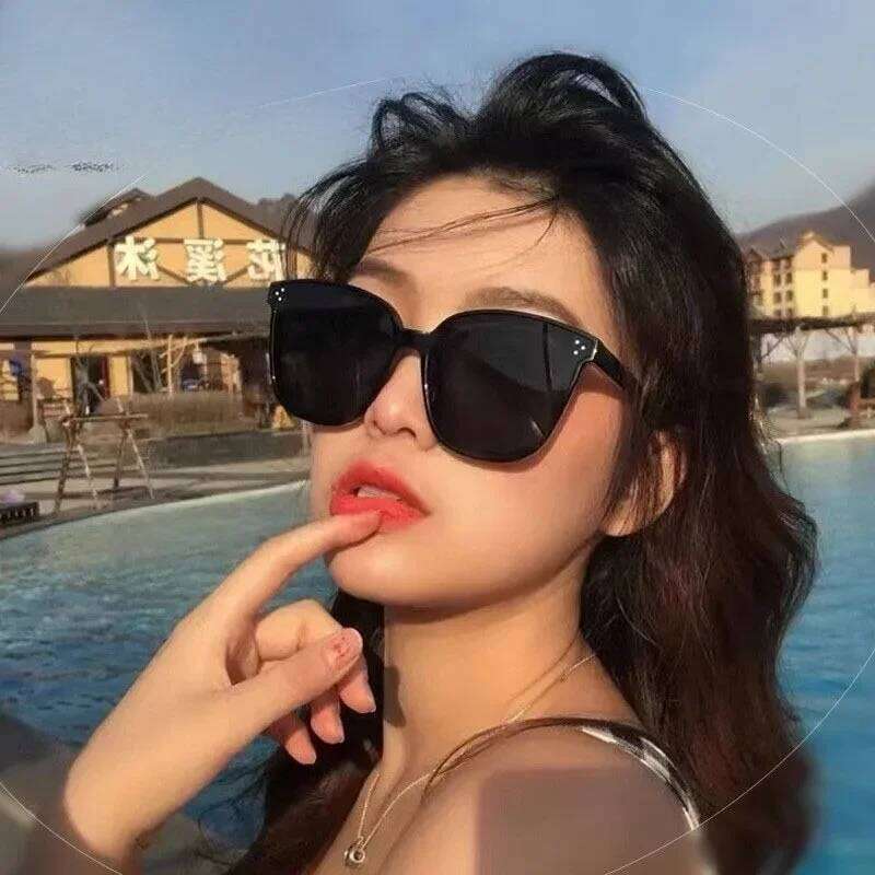 Korean Unisex Fashion for Men Driving Frame Sunglasses Eyewear Y260207