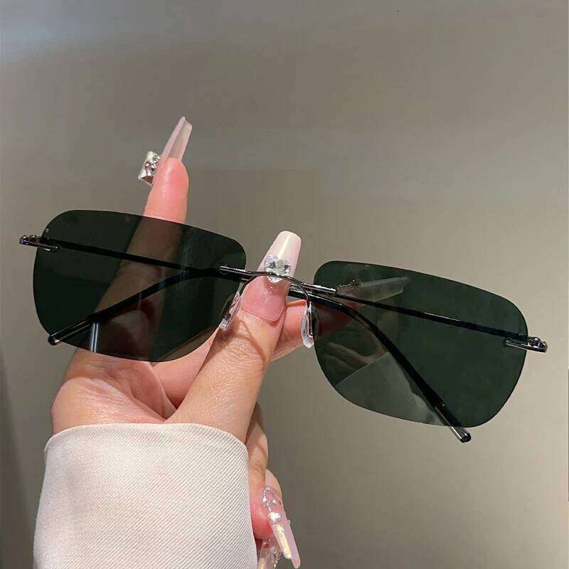 KAMMPT Vintage Rimless Sunglasses Men Fashion 2025 New Outdoor Dark Shades Women Trendy Luxury Brand Design Decor Sun Glasses Y260207