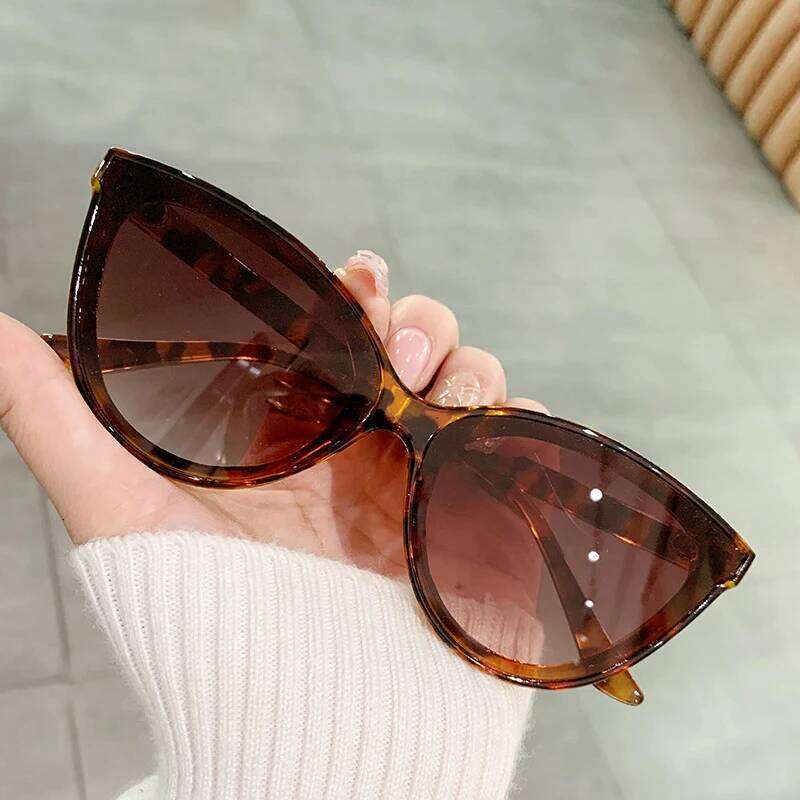 Large Frame Cat Eye Sunglasses Women New Retro Minimalist Style Gradient Sun Glasses High Quality Eyeglasses UV400 Y260207