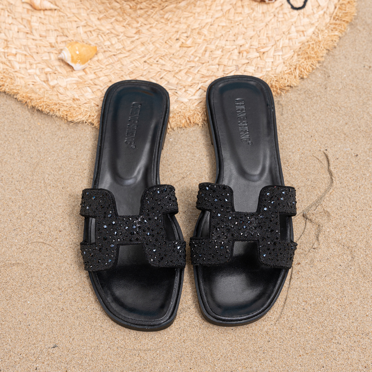 Slipper Female Summer Wear Fashion Rhinelass All Match Flat - Bottom - Flip-Flops Beach Cool Drag Female New