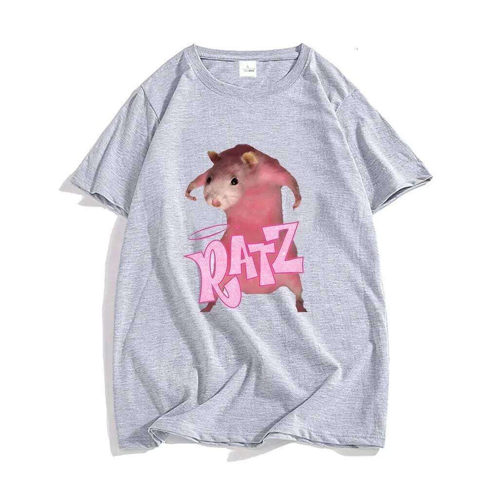 New Pattern Ratz Mouse Women Cool And Comfortable Loose Short Sleeved Harajuku Cartoon Printed T-shirt C260207