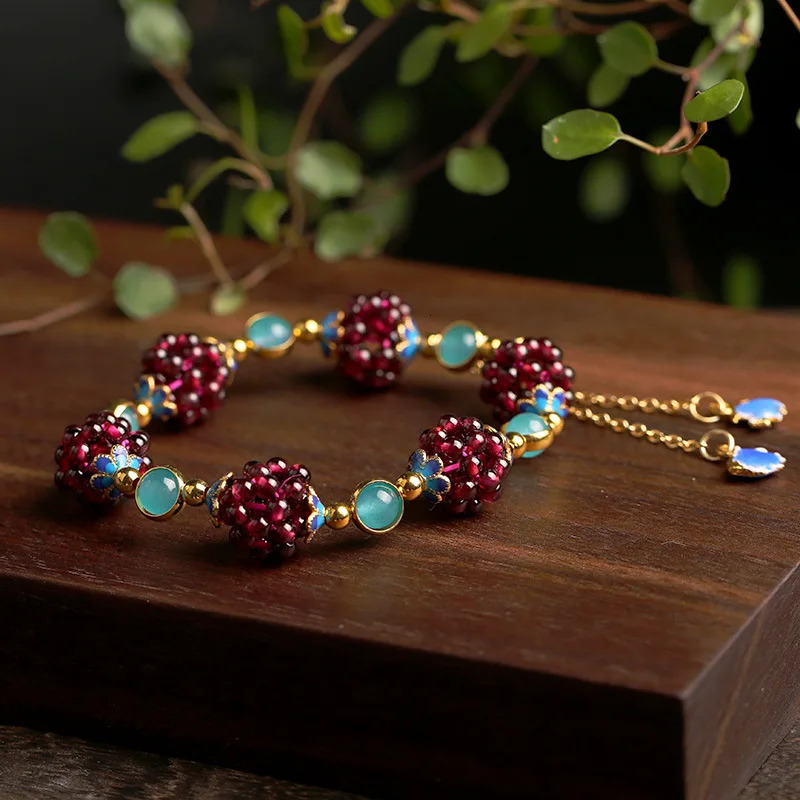 Style Natural Garnet ite Stone 14K Gold Filled Female Bracelet Jewelry For Women Birthday Gifts No Fade 260202