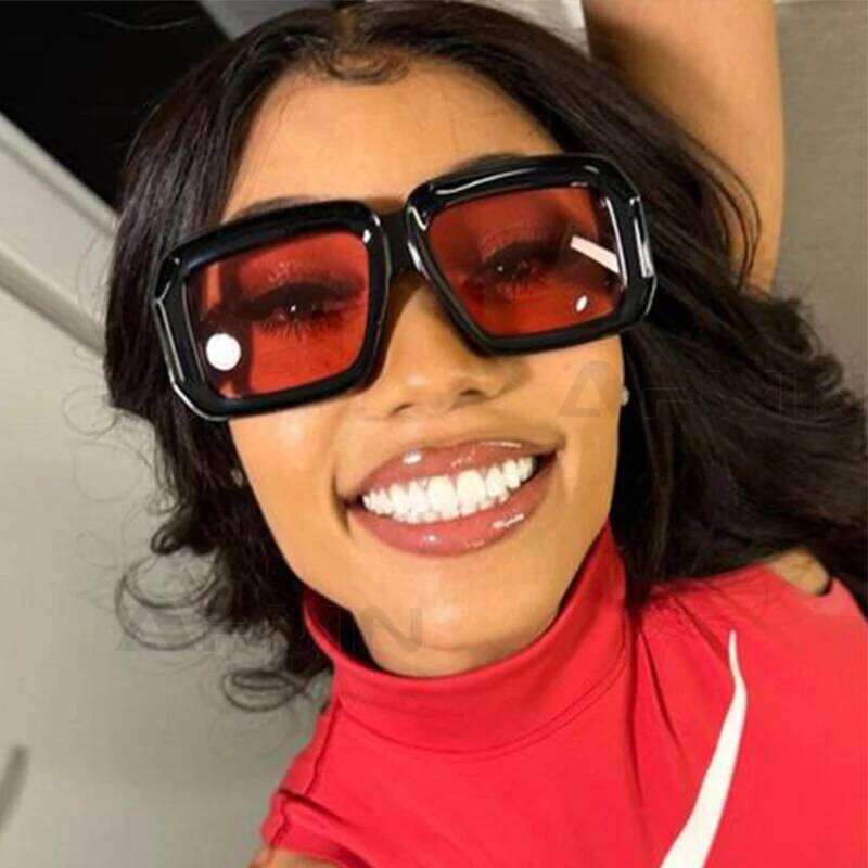 Unique Square Sunglasses for Men Fashion Champagne Big Shades Eyewear Trending Retro Women Brand Design UV400 Sun Glasses Y260207