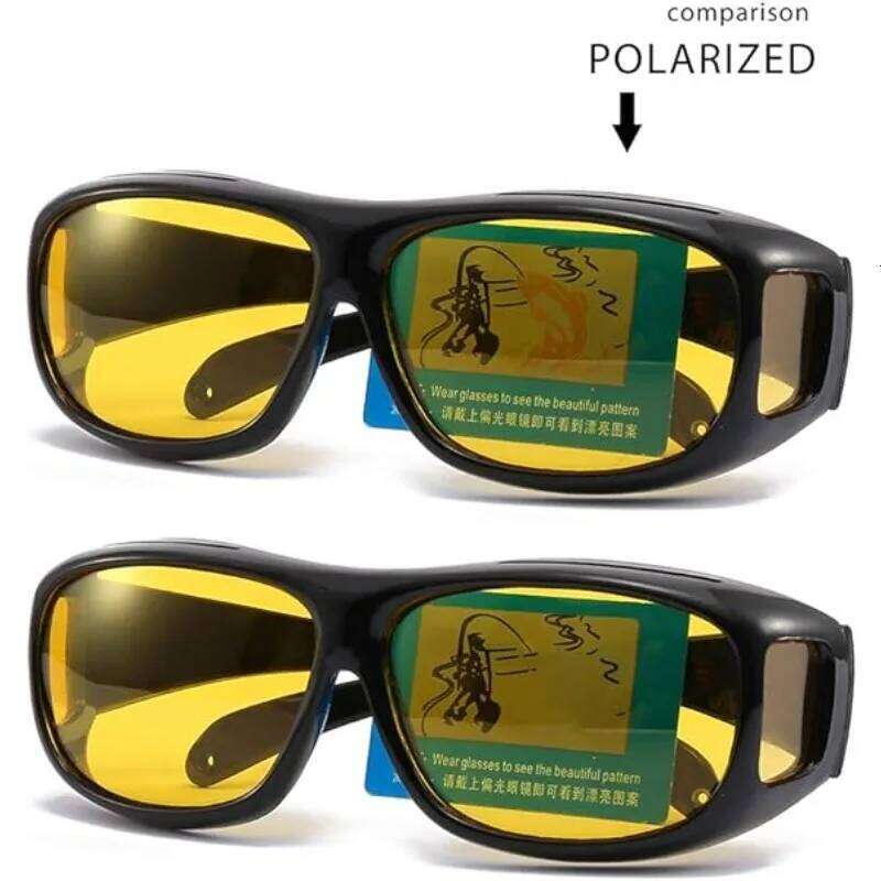 Anti-Glare Vision Driver Fashion Sunglasses Cycling Goggles Night Driving Enhanced Light Glasses Car Accessories Y260207