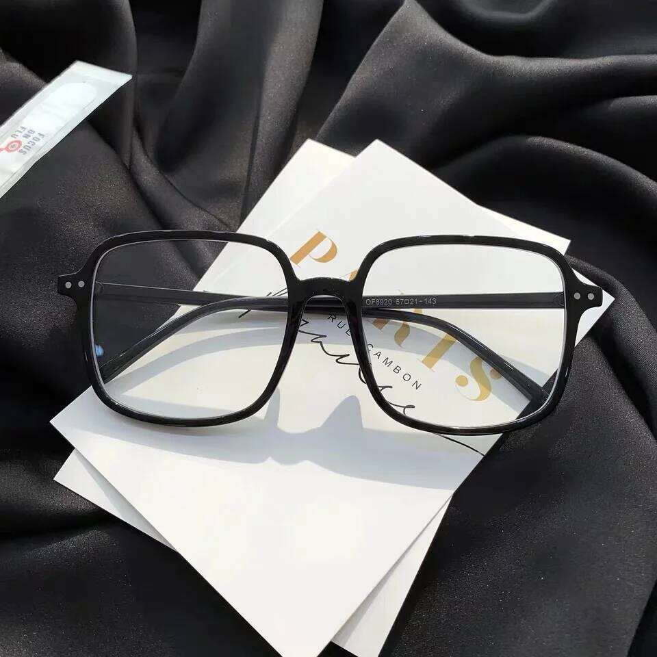 Square Polygon Frame Plain Fashion Lenses Blocking Glasses Black Transparent All Can Match Men Women Y260207
