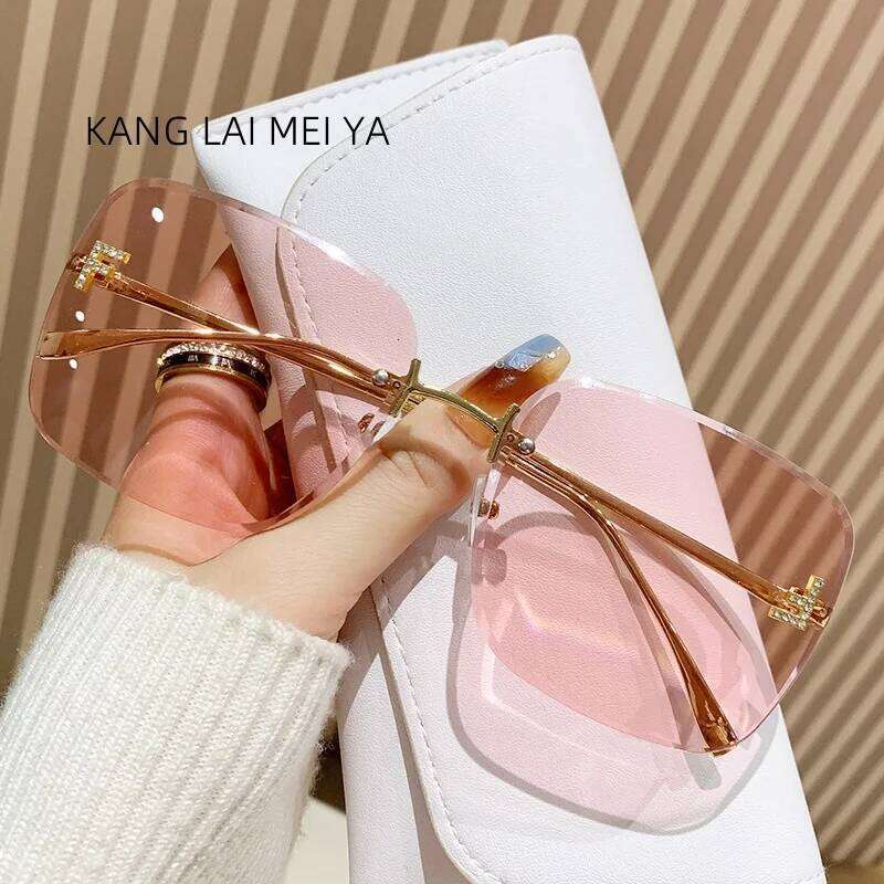 2025 New Metal Frameless Sunglasses Women's European and American Trendy Glasses Y260207