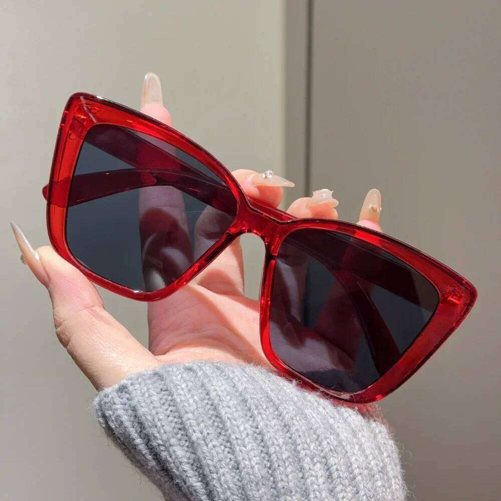 Trendy Large Frame Cat Eye Sunglasses for Women Men Retro Square Sun Glasses UV400 Protection Goggle Fashion Eyewear Shades Y260207