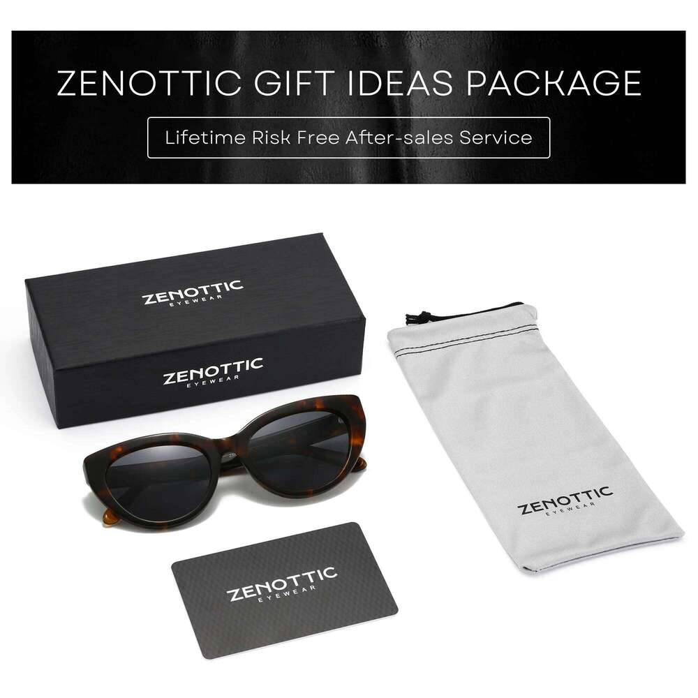 ZENOTTIC Retro Cat Eye Polarized Sunglasses Handmade Acetate UV400 Protection Sun Glasses Shade for Women Y260207