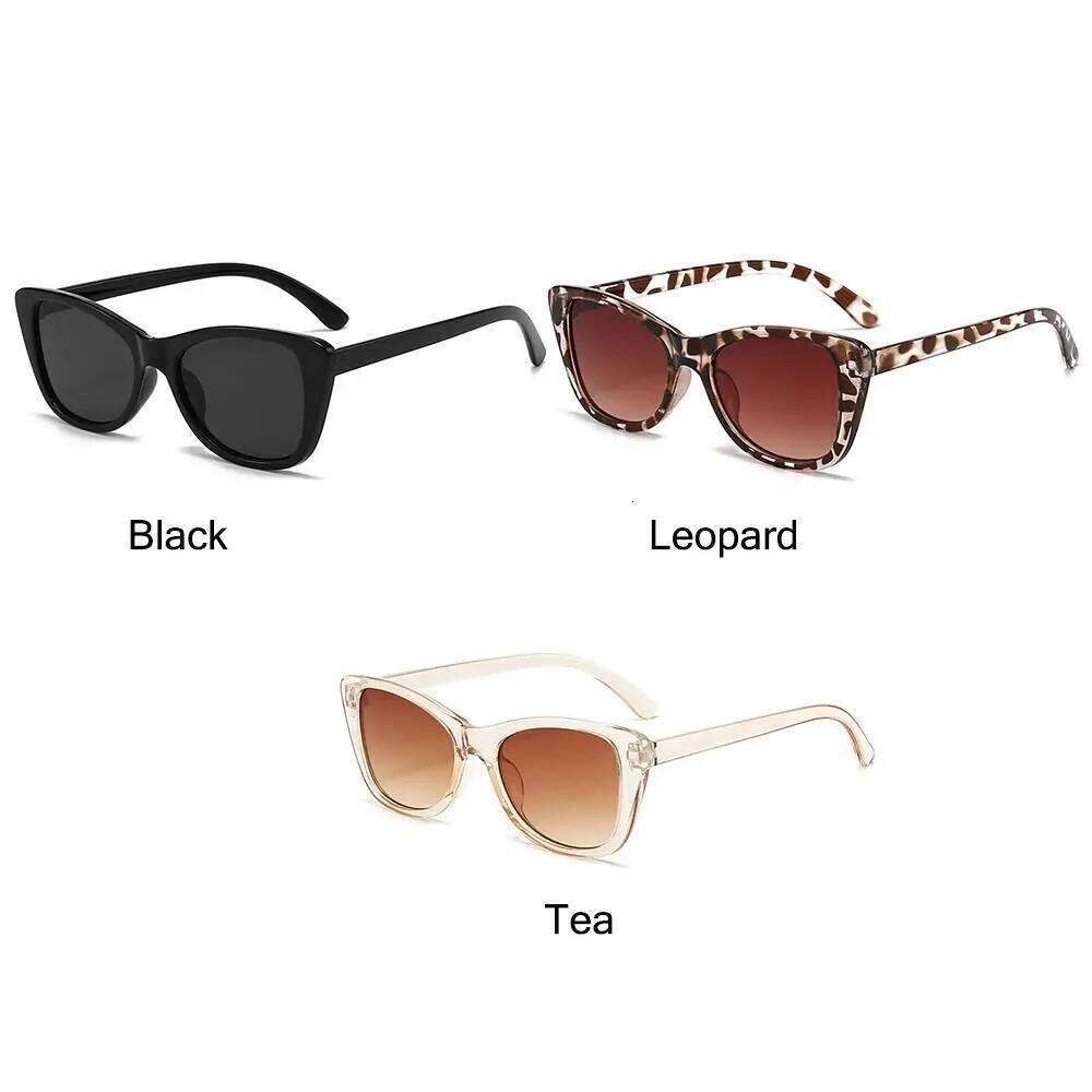 Trendy Street Photo Props Cat Eye Sunglasses UV400 Protection Vintage Small Frame Sun Glasses Gradient Leopard Eyewear for Women Y260207