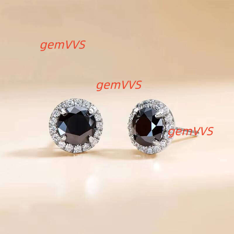0.5-1 Carat 925 Sterling Silver Moissanite Earrings Women Fashionable Trendy Design Elegant Temperament Black Bag Luxury Niche
