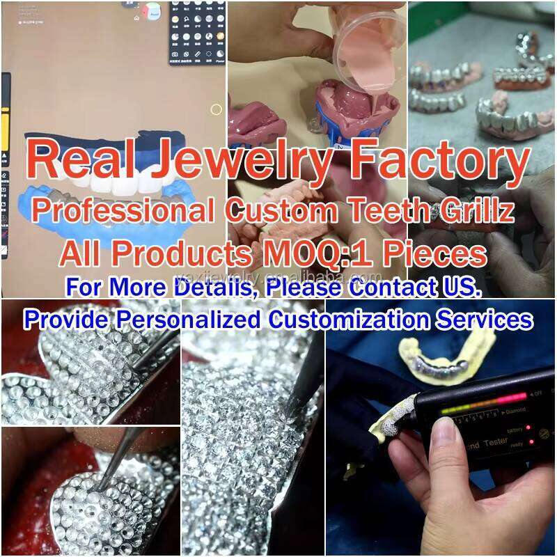 High Quality S925 Silver 10K 14K 18K Solid Gold Hip Hop Lab Diamond Flawless Moissanite Perm Cut Certified Grillz Teeth