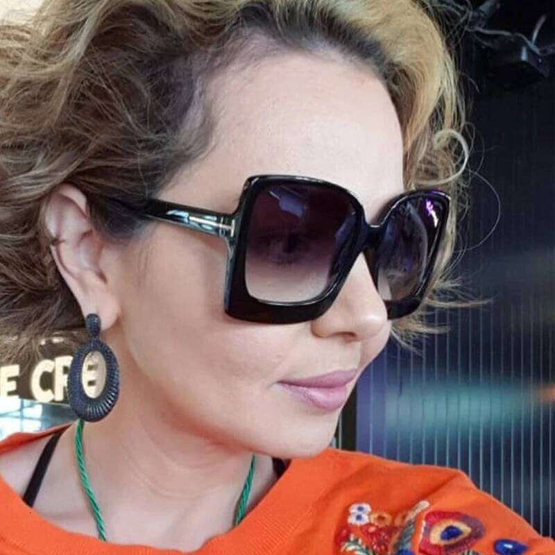 Higodoy Fashion Oversized Women Sunglasses Brand Designer Plastic Female Big Frame Gradient Sun Glasses UV400 gafas de sol mujer Y260207