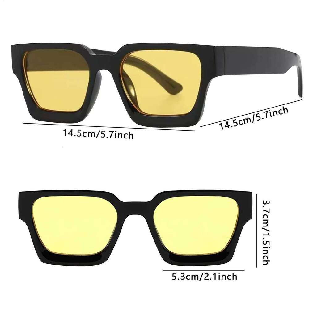 Women Vintage Glasses Ergonomic UV 400 Square Frame Sunglasses For Vacation Beach Driving Festival Y260207
