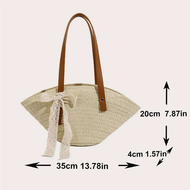 Women Braided Basket Clutches Large Straw Portable Shoulder Bag Summer Beach Purses Shopper Satchel C260207