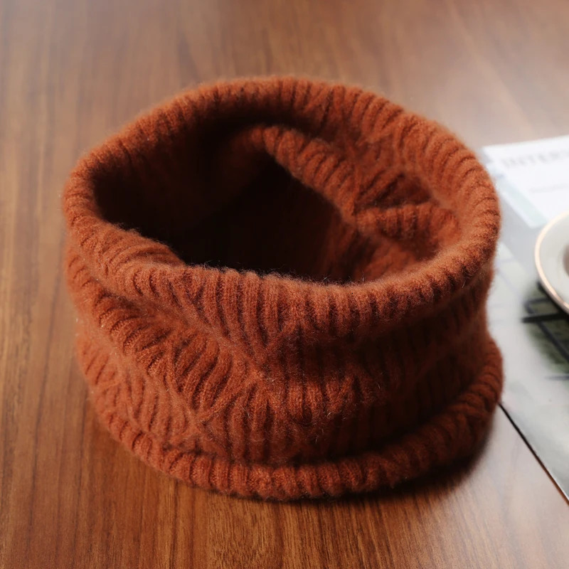 100Wool Ring Scarf for WomenMen Autumn Winter Soft Warm Cashmere Scarves Fashion Turtleneck Collar Solid Neckchief Girl 260107