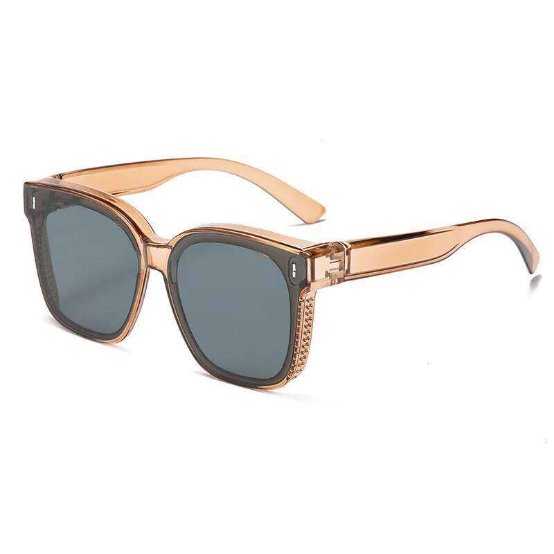 Fashion Square Polarized Sunglasses Cover Over Myopia Prescription Glasses Portable Men Women Vintage Fishing Driving Eyewear Y260207